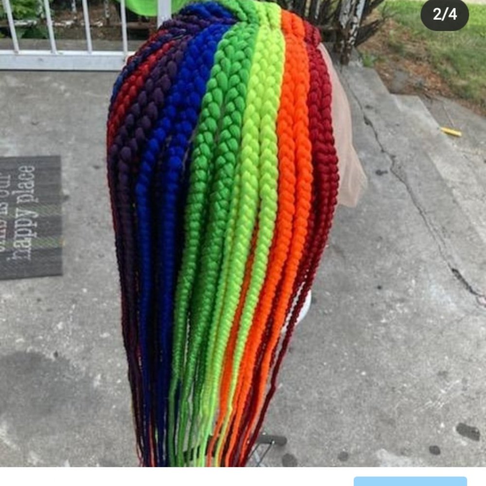 Colorful rainbow wig - Picture 2 of 5